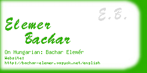 elemer bachar business card